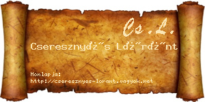 Cseresznyés Lóránt névjegykártya