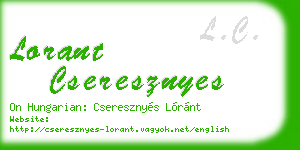 lorant cseresznyes business card