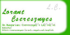 lorant cseresznyes business card